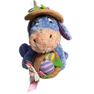 6” Disney Store Winnie the Pooh EEYORE W/ EASTER BASKET Plush STUFFED ANIMAL Toy